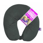 VIAGGI Microbead U Shape Travel Neck Pillow With Fleece - Grey